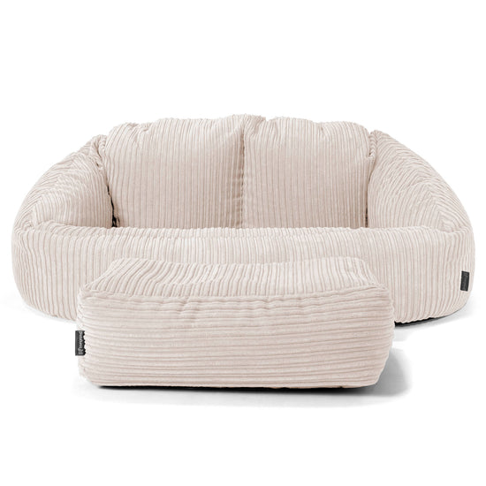 Saccosäck Soffa Bubble - Klassisk Manchestertyg Elfenbensvit 02