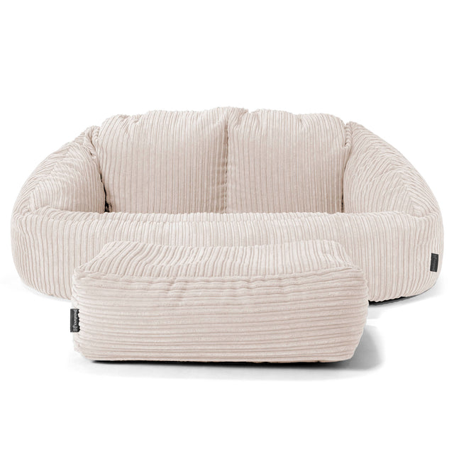 Saccosäck Soffa Bubble - Klassisk Manchestertyg Elfenbensvit 02