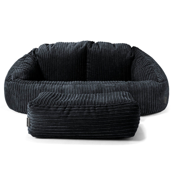 Saccosäck Soffa Bubble - Klassisk Manchestertyg Svart 02