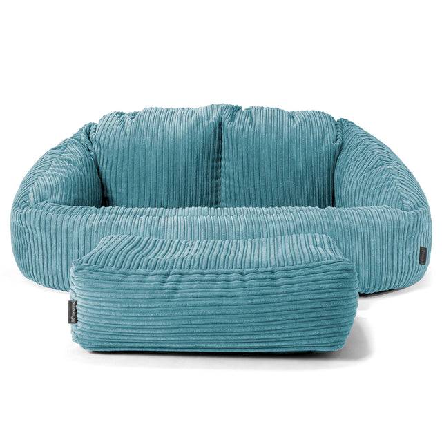 Saccosäck Soffa Bubble - Klassisk Manchestertyg Turkos 02