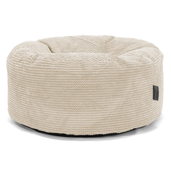 Sittpuff Rund - Pom-pom Elfenbensvit 01