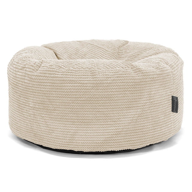 Sittpuff Rund - Pom-pom Elfenbensvit 01