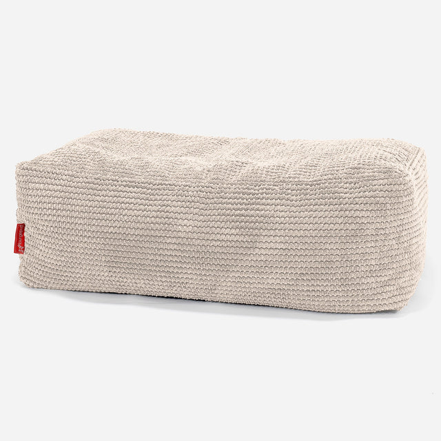 Fotpall Sittpuff C100-L, CloudSac Memoryskum - Pom-pom Elfenbensvit 01