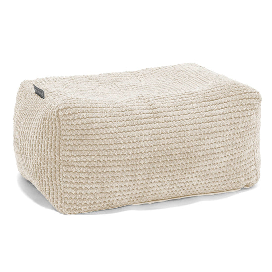 Fotpall Sittpuff - Pom-pom Elfenbensvit 01