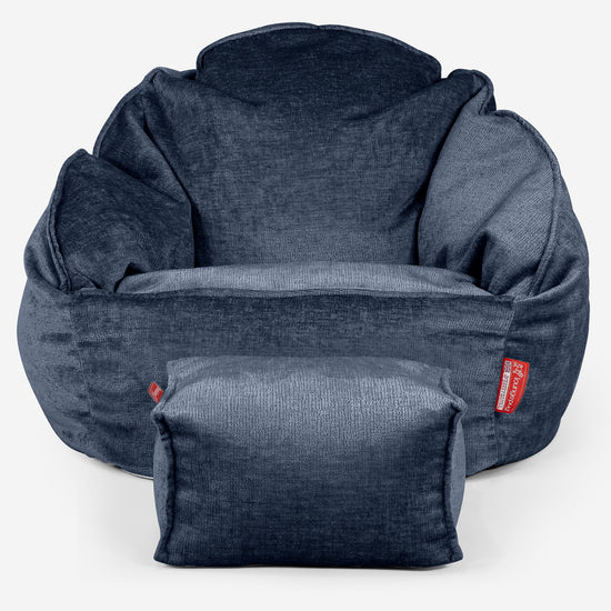 Saccosäck Bubble - Chenille Marinblå 02