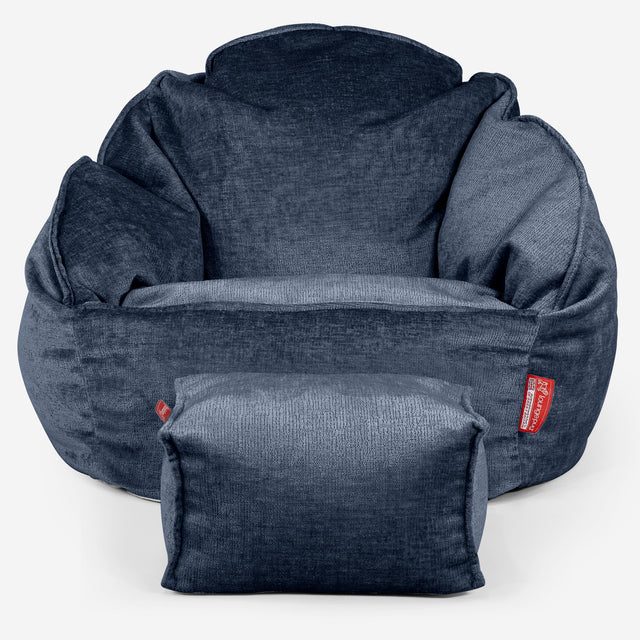 Saccosäck Bubble - Chenille Marinblå 02