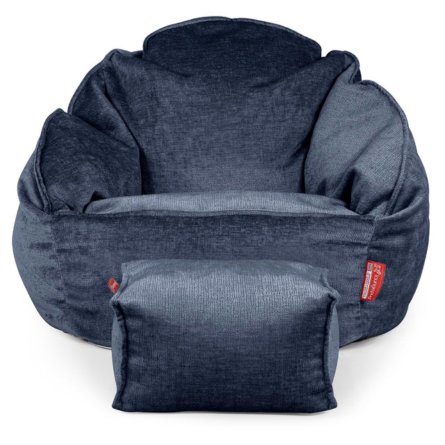 Saccosäck Bubble - Chenille Marinblå 02