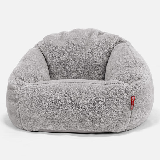 Saccosäck Bubble - Teddy-fuskpäls Mellangrå 01