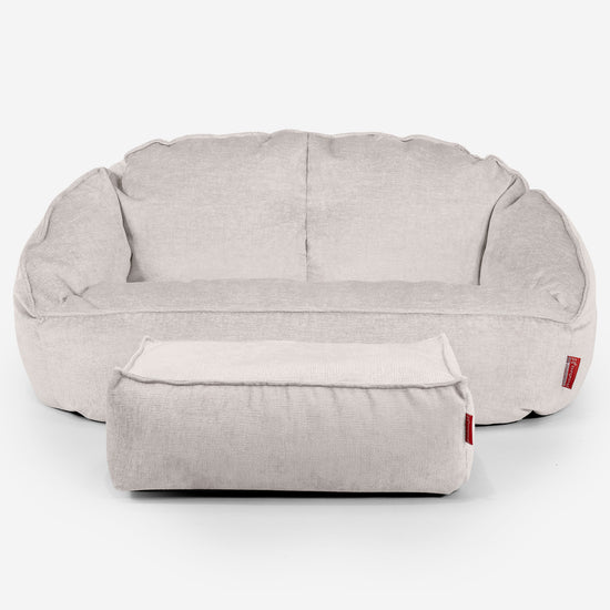 Saccosäck Soffa Bubble - Chenille Gräddvit 02