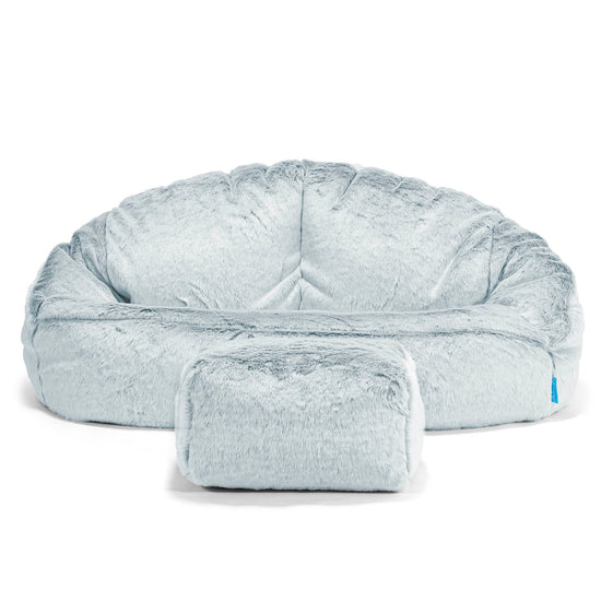 Bubble Barnsoffa Saccosäck 2-6 år - Fuskkaninpäls Gammelblå 02
