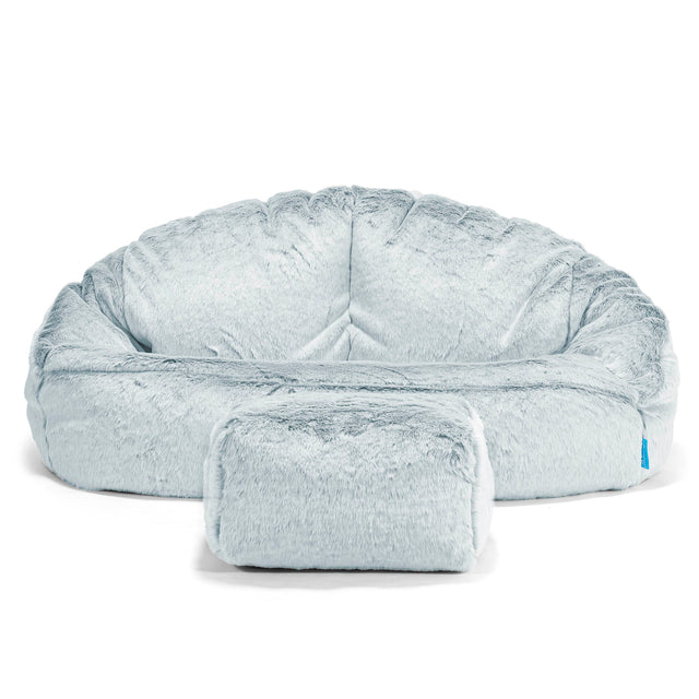 Bubble Barnsoffa Saccosäck 2-6 år - Fuskkaninpäls Gammelblå 02
