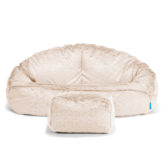 Bubble Barnsoffa Saccosäck 2-6 år - Fuskkaninpäls Vit 02