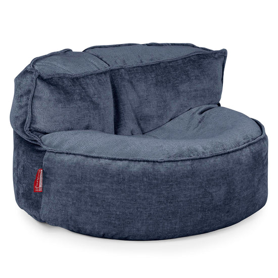 Saccosäcksoffan Chloe - Chenille Marinblå 01