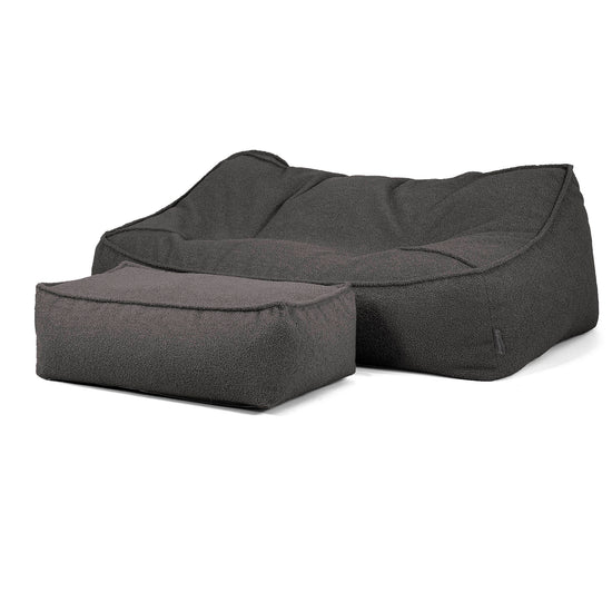Saccosäcksoffan Sloucher - Boucle Grafitgrå_02