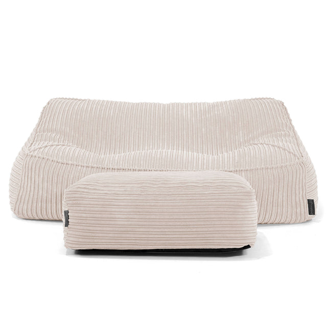 Saccosäcksoffan Sloucher - Klassisk Manchestertyg Gräddvit 01