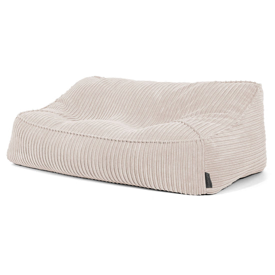 Saccosäcksoffan Sloucher - Klassisk Manchestertyg Gräddvit 02