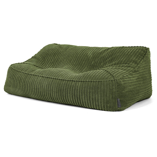 Saccosäcksoffan Sloucher - Klassisk Manchestertyg Skogsgrön 02
