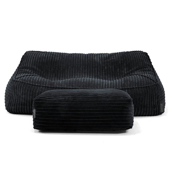 Saccosäcksoffan Sloucher - Klassisk Manchestertyg Svart 01