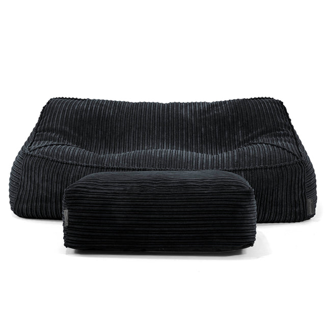 Saccosäcksoffan Sloucher - Klassisk Manchestertyg Svart 01