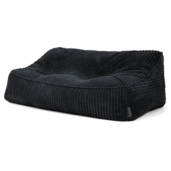 Saccosäcksoffan Sloucher - Klassisk Manchestertyg Svart 02