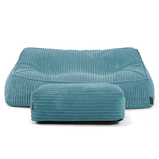 Saccosäcksoffan Sloucher - Klassisk Manchestertyg Turkos 01