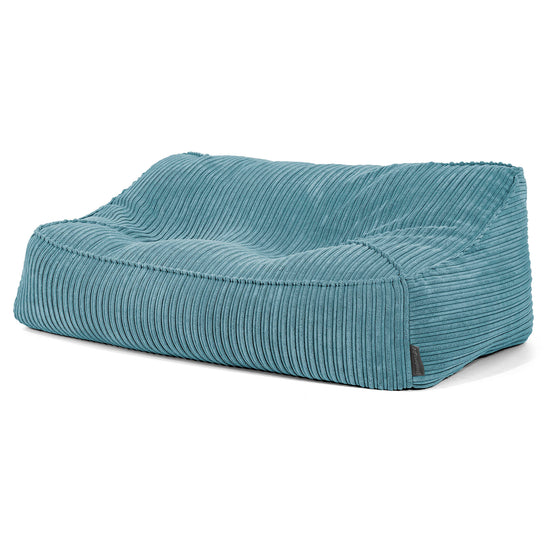 Saccosäcksoffan Sloucher - Klassisk Manchestertyg Turkos 02