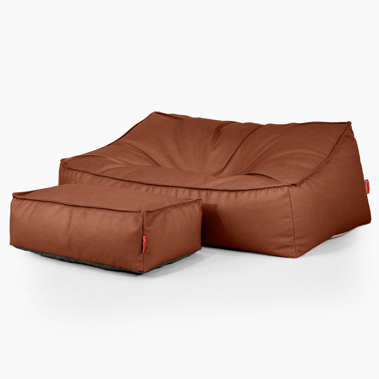 Saccosäcksoffan Sloucher - Veganskt Läder Kastanj 02