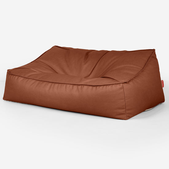Saccosäcksoffan Sloucher - Veganskt Läder Kastanj 03