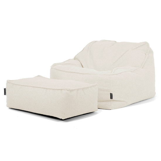 Saccosäckstolen Sloucher - Boucle Elfenbensvit_02