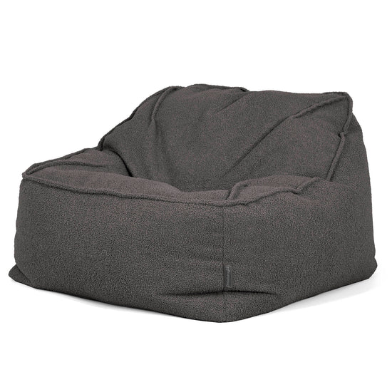Saccosäckstolen Sloucher - Boucle Grafitgrå_03