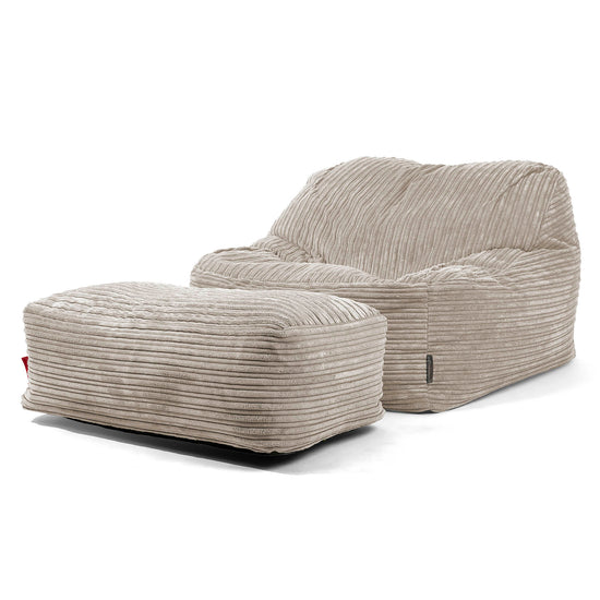 Saccosäckstolen Sloucher - Klassisk Manchestertyg Minkbrun 01