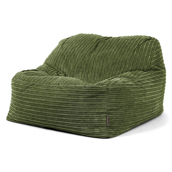 Saccosäckstolen Sloucher - Klassisk Manchestertyg Skogsgrön 03