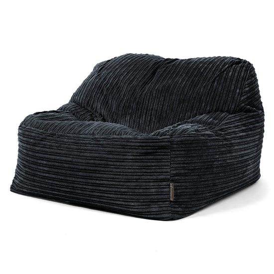Saccosäckstolen Sloucher - Klassisk Manchestertyg Svart 03