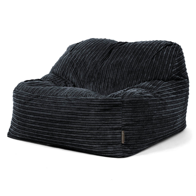 Saccosäckstolen Sloucher - Klassisk Manchestertyg Svart 03