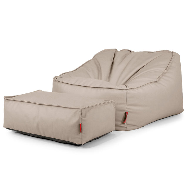 Saccosäckstolen Sloucher - Veganskt Läder Elfenbensvit 02