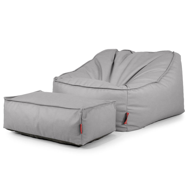 Saccosäckstolen Sloucher - Veganskt Läder Grå 02