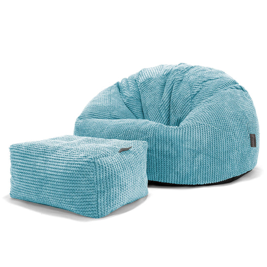 Klassisk Sittsäck Stol - Pom-pom Turkos 02