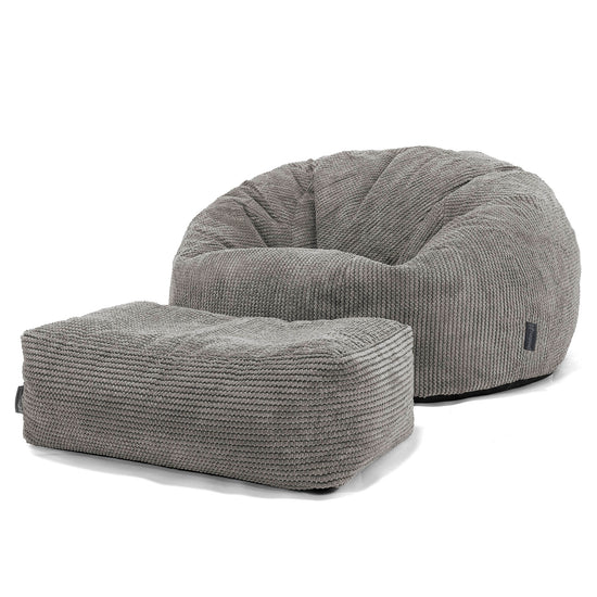 Klassisk Saccosäck Soffa - Pom-pom Mörkgrå 02