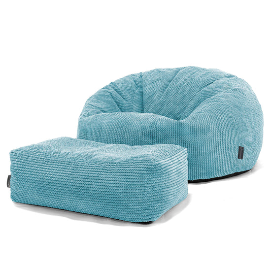 Klassisk Saccosäck Soffa - Pom-pom Turkos 02