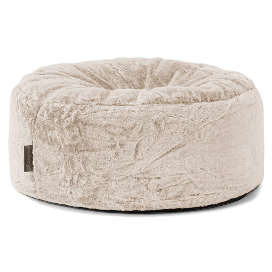 Sittpuff Rund - Fuskkaninpäls Gyllenbrun 01