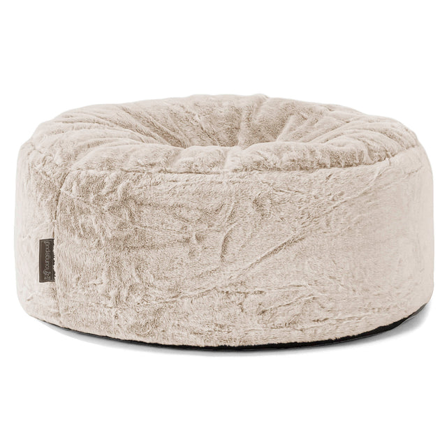 Sittpuff Rund - Fuskkaninpäls Gyllenbrun 01