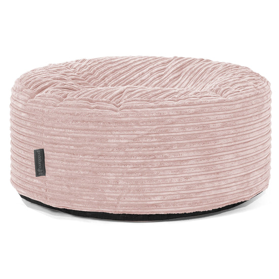 Sittpuff Rund - Klassisk Manchestertyg Rosa 01