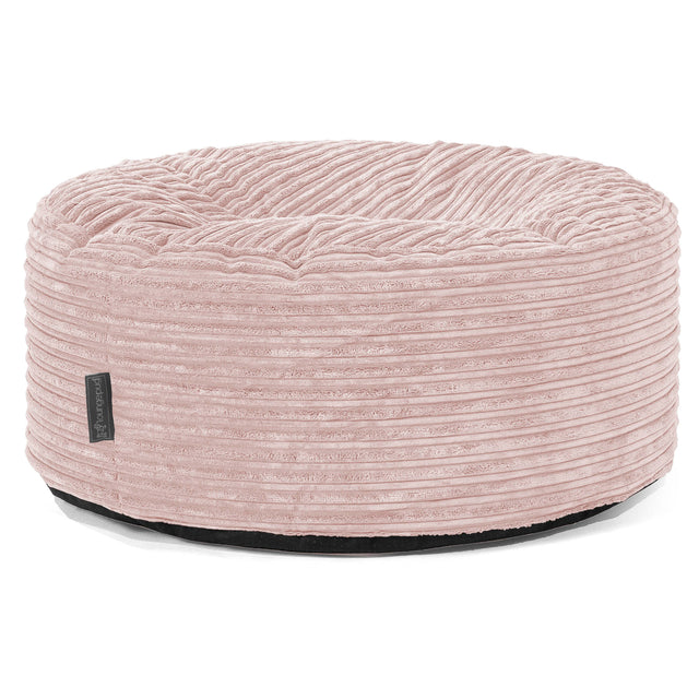 Sittpuff Rund - Klassisk Manchestertyg Rosa 01