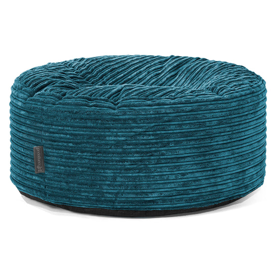 Sittpuff Rund - Klassisk Manchestertyg Teal 01
