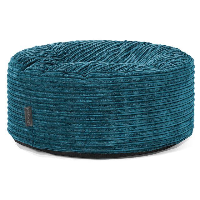 Sittpuff Rund - Klassisk Manchestertyg Teal 01