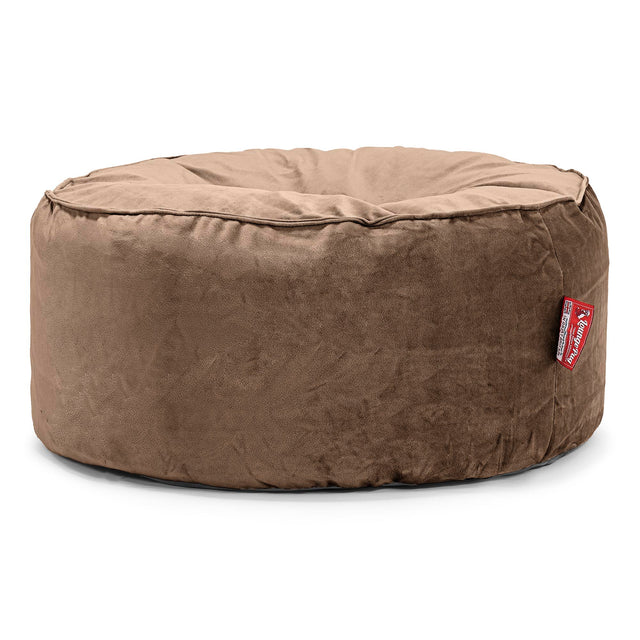 Sittpuff Rund - Sammet Espresso 01