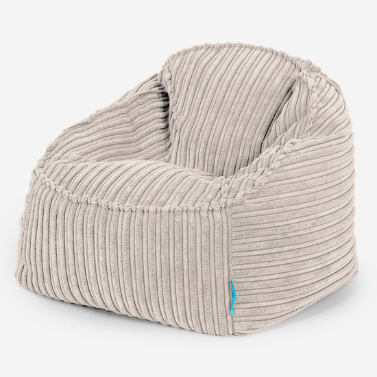 Sloucher Saccosäck för Barn 2-6 år - Klassisk Manchestertyg Elfenbensvit 01