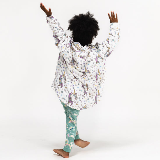 Oversized Hoodie-filt för Barn - Minky Enhörning 04