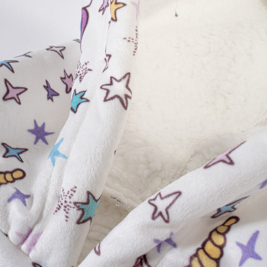 Oversized Hoodie-filt för Barn - Minky Enhörning 05