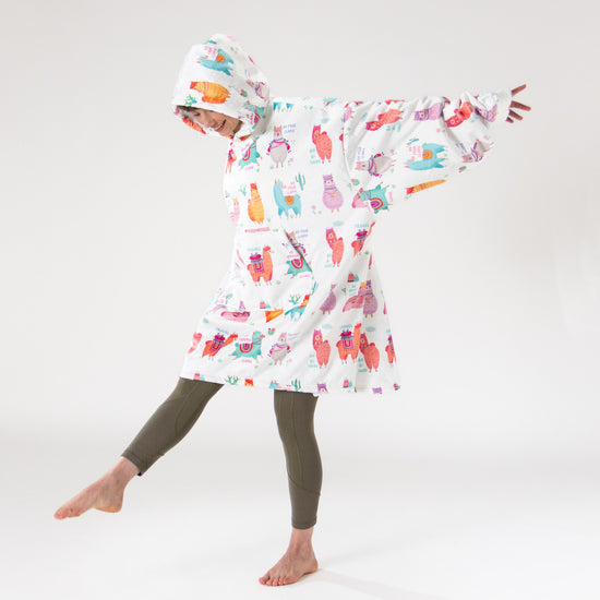 Oversized Hoodie-filt för Vuxna - Minky Lama 03